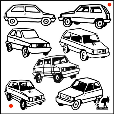panda fiat auto car bad tattoo outline  panda fiat auto car bad tattoo outline 