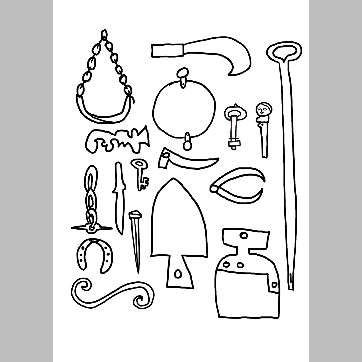 Pannello illustrativo del percorso museografico del Museo del ferro di Brescia, illustrazione di Eddie &mdash; S.R.G.