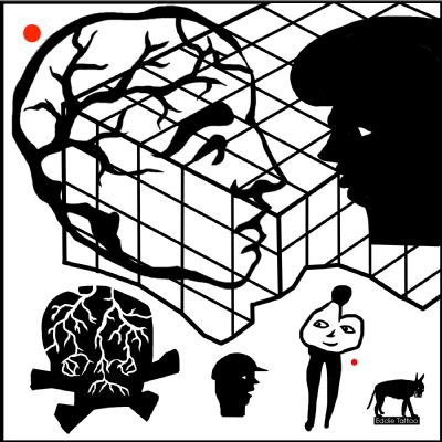tatuaggio tatuatore brescia teschio vene testa mostro gabbia profilo cutout ritaglio silhouette tatuaggio tatuatore brescia teschio vene testa mostro gabbia profilo cutout ritaglio silhouette